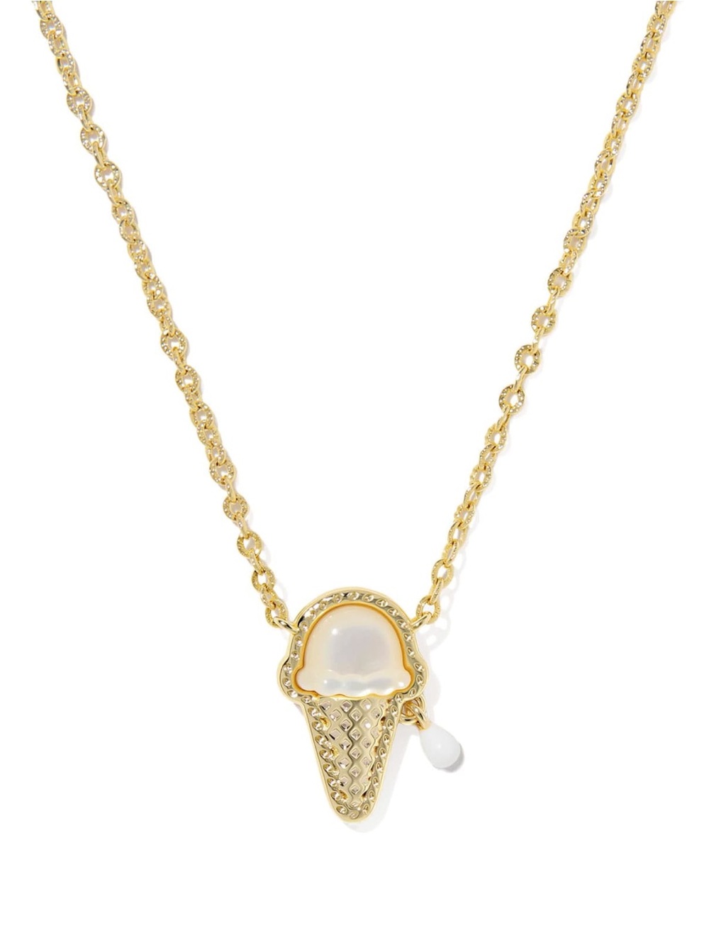 Kendra Scott Ice Cream Gold Short Pendant Necklace in white